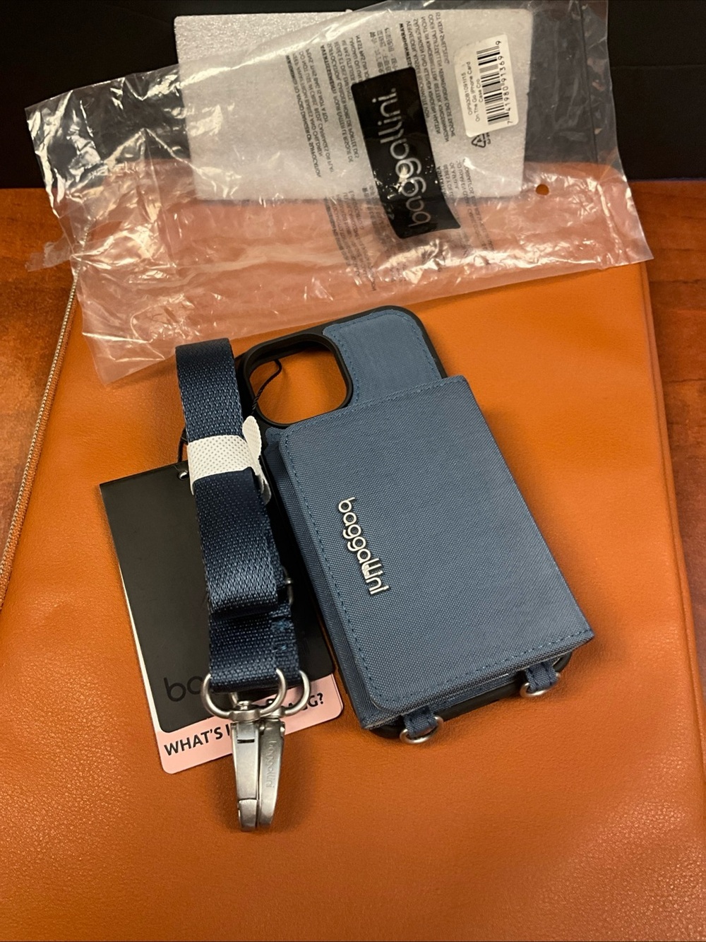 baggallini Blue Crossbody Phone Case with Strap